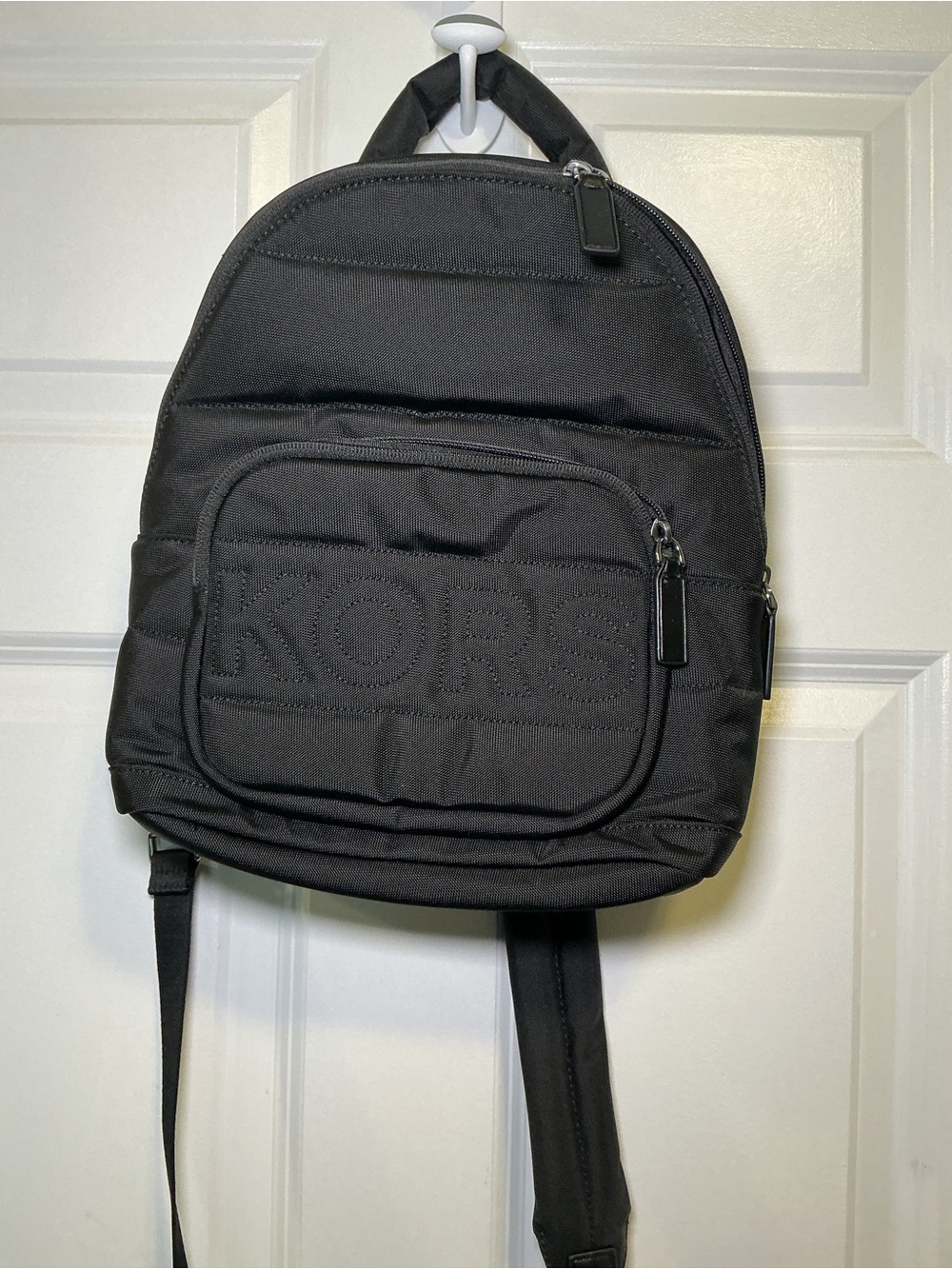 Michael Kors Black Quilted KORS Logo Backpack